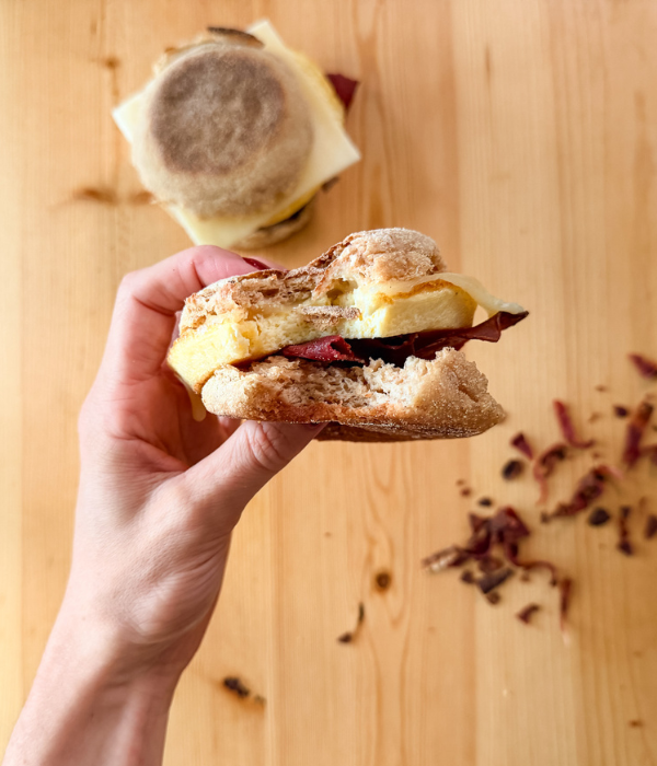 Breakfast sandwich from High Protein Made Easy